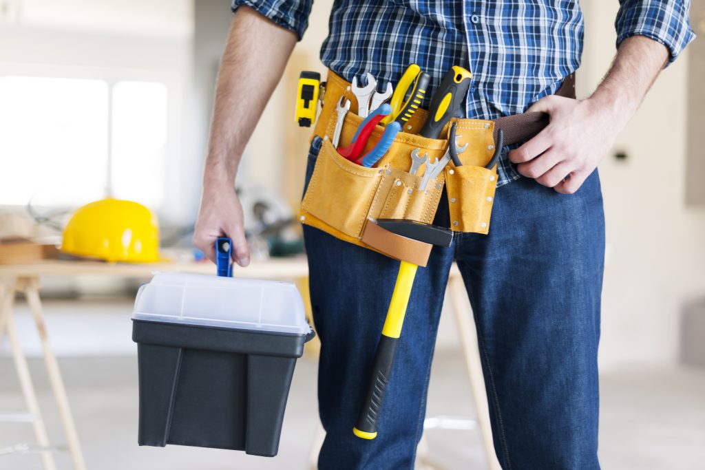 Male construction worker in uniform